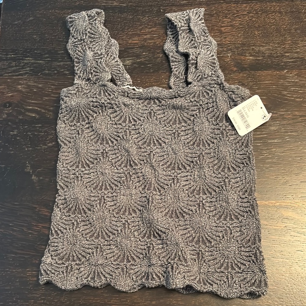 Free People Gray Textured Camisole